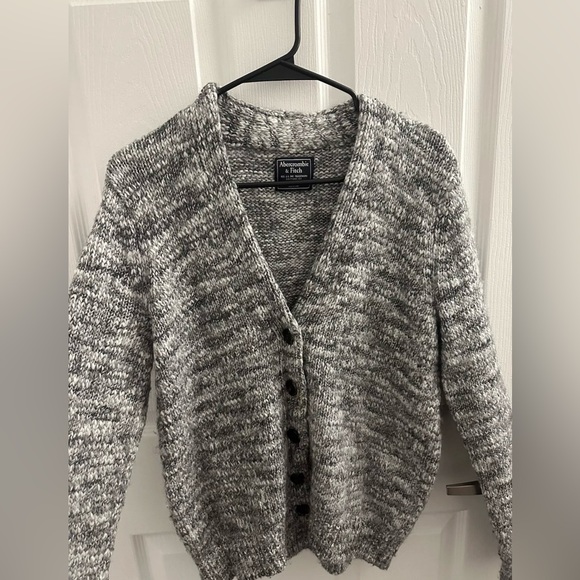 Abercrombie & Fitch Sweater Women’s M Medium Gray Cardigan With Buttons - Picture 2 of 6